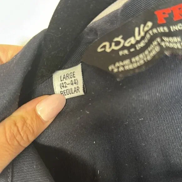 Walls FR Mens Coveralls Workwear Large Fire Resistant Jumpsuit Overall Navy Blue - Picture 5 of 9